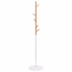 vidaXL Coat Stand Coat Rack Clothes Stand Coat Hanger White Powder-coated Iron