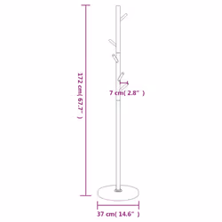 vidaXL Coat Stand Coat Rack Clothes Stand Coat Hanger White Powder-coated Iron - Additional view 7