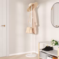 vidaXL Coat Stand Coat Rack Clothes Stand Coat Hanger White Powder-coated Iron