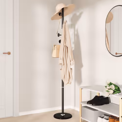 vidaXL Coat Stand Coat Rack Clothes Stand Coat Hanger Black Powder-coated Iron