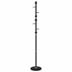 vidaXL Coat Stand Coat Rack Clothes Stand Coat Hanger Black Powder-coated Iron - Additional view 4