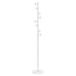 vidaXL Coat Stand Coat Rack Clothes Stand Coat Hanger White Powder-coated Iron