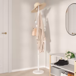 vidaXL Coat Stand Coat Rack Clothes Stand Coat Hanger White Powder-coated Iron