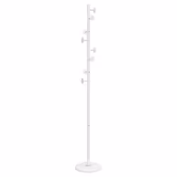 vidaXL Coat Stand Coat Rack Clothes Stand Coat Hanger White Powder-coated Iron - Additional view 5