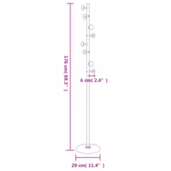 vidaXL Coat Stand Coat Rack Clothes Stand Coat Hanger White Powder-coated Iron - Additional view 7