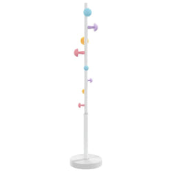 vidaXL Coat Stand Coat Rack Clothes Stand Coat Hanger Pink Powder-coated Iron - white