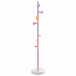 vidaXL Coat Stand Coat Rack Clothes Stand Coat Hanger Pink Powder-coated Iron - pink