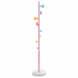 vidaXL Coat Stand Coat Rack Clothes Stand Coat Hanger Pink Powder-coated Iron - pink - Additional view 4