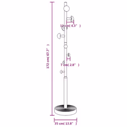 vidaXL Coat Stand Coat Rack Clothes Stand Coat Hanger Pink Powder-coated Iron - pink - Additional view 7