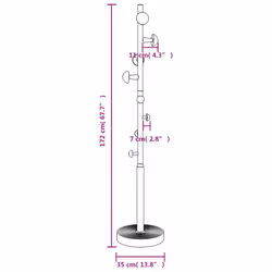 vidaXL Coat Stand Coat Rack Clothes Stand Coat Hanger Blue Powder-coated Iron - Additional view 7