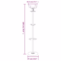vidaXL Coat Stand with Umbrella Holder Hall Coat Rack Black Powder-coated Iron - Additional view 7