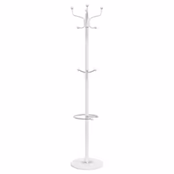 vidaXL Coat Stand with Umbrella Holder Coat Rack White Powder-coated Iron - Additional view 4