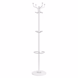 vidaXL Coat Stand with Umbrella Holder Coat Rack White Powder-coated Iron - Additional view 5