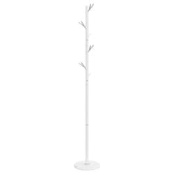 vidaXL Coat Stand Coat Rack Clothes Stand Coat Hanger White Powder-coated Iron