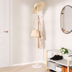 vidaXL Coat Stand Coat Rack Clothes Stand Coat Hanger White Powder-coated Iron