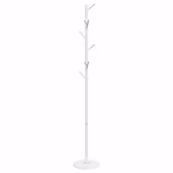 vidaXL Coat Stand Coat Rack Clothes Stand Coat Hanger White Powder-coated Iron - Additional view 4