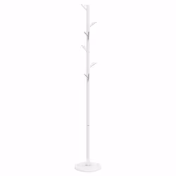 vidaXL Coat Stand Coat Rack Clothes Stand Coat Hanger White Powder-coated Iron - Additional view 5