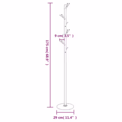 vidaXL Coat Stand Coat Rack Clothes Stand Coat Hanger White Powder-coated Iron - Additional view 7