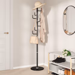 vidaXL Coat Stand Coat Rack Clothes Stand Coat Hanger Black Powder-coated Iron