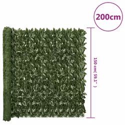 vidaXL Balcony Screen with Dark Green Leaves Garden Privacy Screen 200x150 cm - Additional view 5