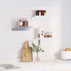 vidaXL Wall Shelves Floating Shelf Storage Shelf 3 pcs Silver Stainless Steel
