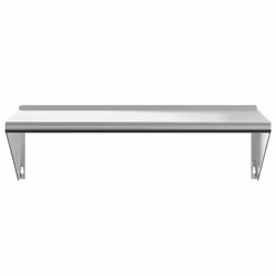 vidaXL Wall Shelf Floating Shelf Wall Storage Shelf Silver Stainless Steel - 100 x 45 x 31 cm - Additional view 4