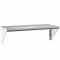 vidaXL Wall Shelf Floating Shelf Wall Storage Shelf Silver Stainless Steel - 100 x 30 x 31 cm