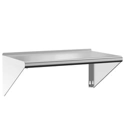 vidaXL Wall Shelf Floating Shelf Wall Storage Shelf Silver Stainless Steel - 75 x 45 x 31 cm