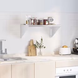 vidaXL Wall Shelf Floating Shelf Wall Storage Shelf Silver Stainless Steel - 75 x 45 x 31 cm