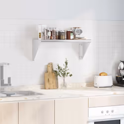 vidaXL Wall Shelf Floating Shelf Wall Storage Shelf Silver Stainless Steel