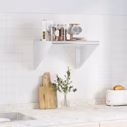 vidaXL Wall Shelf Floating Shelf Wall Storage Shelf Silver Stainless Steel - 50 x 45 x 31 cm