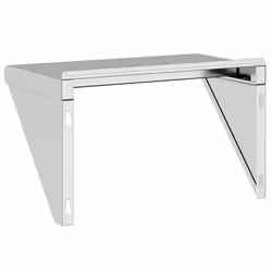 vidaXL Wall Shelf Floating Shelf Wall Storage Shelf Silver Stainless Steel - 50 x 30 x 31 cm - Additional view 5