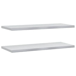vidaXL Wall Shelves Floating Shelf Wall Storage Shelf 2 pcs Stainless Steel - silver, 100 x 40 x 3 cm