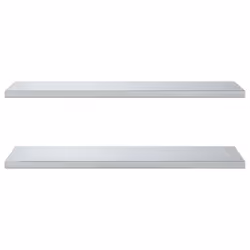 vidaXL Wall Shelves Floating Shelf Wall Storage Shelf 2 pcs Stainless Steel - silver, 100 x 40 x 3 cm - Additional view 4