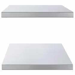 vidaXL Wall Shelves Floating Shelf Wall Storage Shelf 2 pcs Stainless Steel - silver, 100 x 40 x 3 cm - Additional view 5