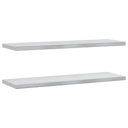 vidaXL Wall Shelves Floating Shelf Wall Storage Shelf 2 pcs Stainless Steel - silver, 100 x 30 x 3 cm