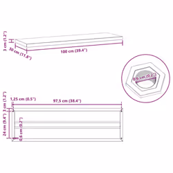 vidaXL Wall Shelves Floating Shelf Wall Storage Shelf 2 pcs Stainless Steel - silver, 100 x 30 x 3 cm