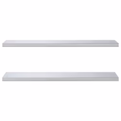 vidaXL Wall Shelves Floating Shelf Wall Storage Shelf 2 pcs Stainless Steel - silver, 100 x 30 x 3 cm - Additional view 4