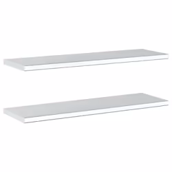 vidaXL Wall Shelves Floating Shelf Wall Storage Shelf 2 pcs Stainless Steel - silver, 100 x 30 x 3 cm - Additional view 6