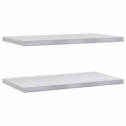 vidaXL Wall Shelves Floating Shelf Wall Storage Shelf 2 pcs Stainless Steel - silver, 75 x 40 x 3 cm