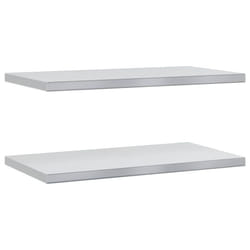vidaXL Wall Shelves Floating Shelf Wall Storage Shelf 2 pcs Stainless Steel - silver, 75 x 40 x 3 cm