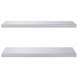 vidaXL Wall Shelves Floating Shelf Wall Storage Shelf 2 pcs Stainless Steel - silver, 75 x 40 x 3 cm - Additional view 4