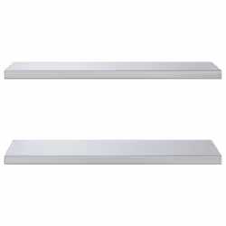 vidaXL Wall Shelves Floating Shelf Wall Storage Shelf 2 pcs Stainless Steel - silver, 75 x 30 x 3 cm - Additional view 4