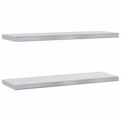 vidaXL Wall Shelves Floating Shelf Wall Storage Shelf 2 pcs Stainless Steel - silver, 75 x 23.5 x 3 cm