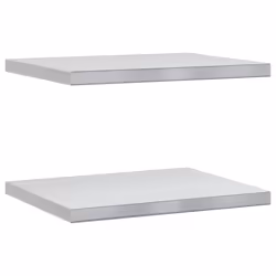 vidaXL Wall Shelves Floating Shelf Wall Storage Shelf 2 pcs Stainless Steel - silver, 50 x 40 x 3 cm