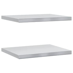vidaXL Wall Shelves Floating Shelf Wall Storage Shelf 2 pcs Stainless Steel - silver, 50 x 40 x 3 cm