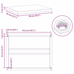vidaXL Wall Shelves Floating Shelf Wall Storage Shelf 2 pcs Stainless Steel - silver, 50 x 40 x 3 cm
