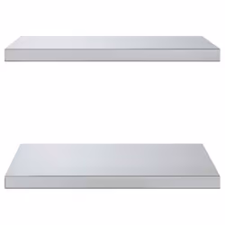 vidaXL Wall Shelves Floating Shelf Wall Storage Shelf 2 pcs Stainless Steel - silver, 50 x 40 x 3 cm - Additional view 4
