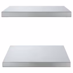 vidaXL Wall Shelves Floating Shelf Wall Storage Shelf 2 pcs Stainless Steel - silver, 50 x 40 x 3 cm - Additional view 5
