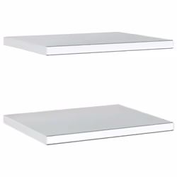 vidaXL Wall Shelves Floating Shelf Wall Storage Shelf 2 pcs Stainless Steel - silver, 50 x 40 x 3 cm - Additional view 6